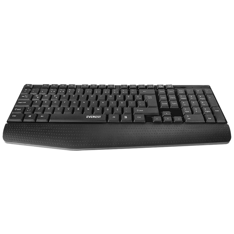 EVEREST KB-951U SİYAH USB BİLEK DESTEKLİ Q STANDART OFİS KLAVYESİ