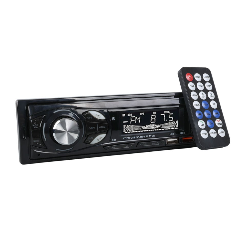 CARSTAR CS-107 7 RENKLİ ÇİFT USB/SD/FM/AUX/BLUETOOTH KUMANDALI OTO TEYP 4X60 WATT